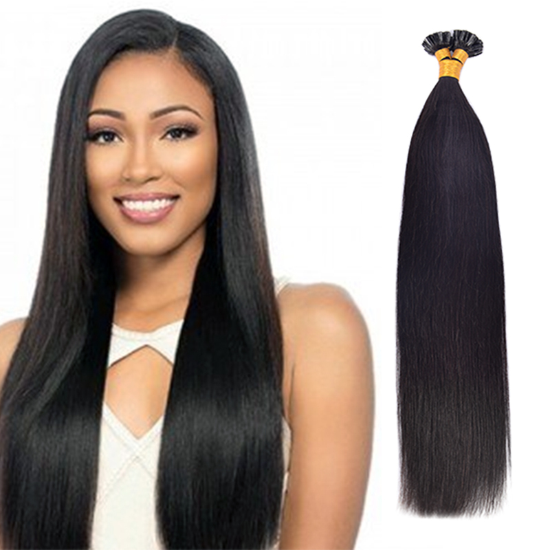 Straight U Tip Hair Extensions Real Human Hair 100g Natural Black Utip Hair Extensions Human Hair For Women