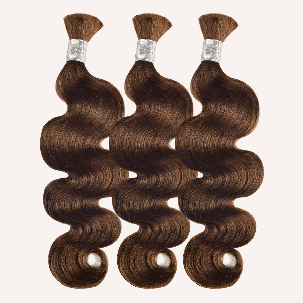 #4 Body Wave Boho Braids Bulk Hair for Human Hair No Weft Color Braiding Hair RXHAIR