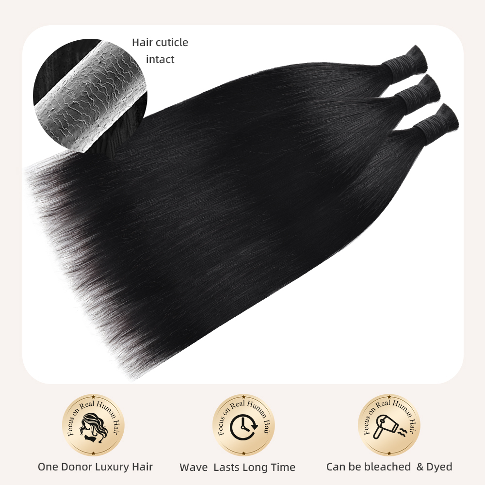 #1 Boho Braids Straight No Weft Bulk Hair for Human Hair RXHAIR