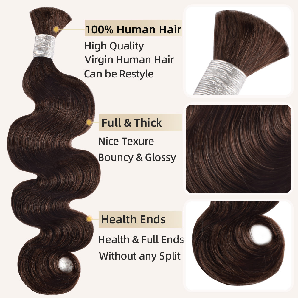 #2 Body Wave Boho Braids No Weft Bulk Hair for Human Hair RXHAIR