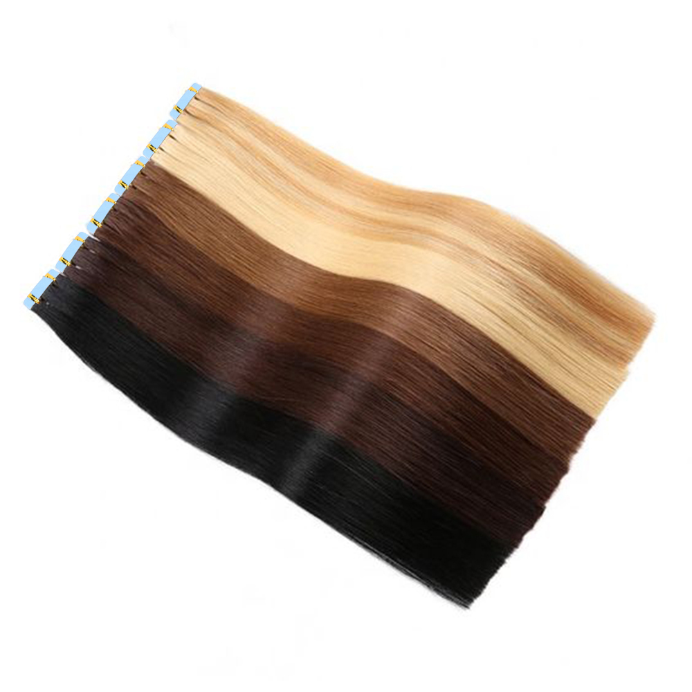 Colour Straight Tape in Hair Extensions Human Hair 20pcs 50g/pack Seamless Skin Weft Hair RXHAIR
