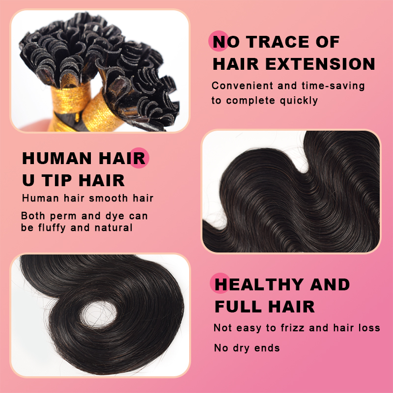 Body Wave U Tip Hair Extensions Real Human Hair 100g Natural Black Utip Hair Extensions Human Hair For Women
