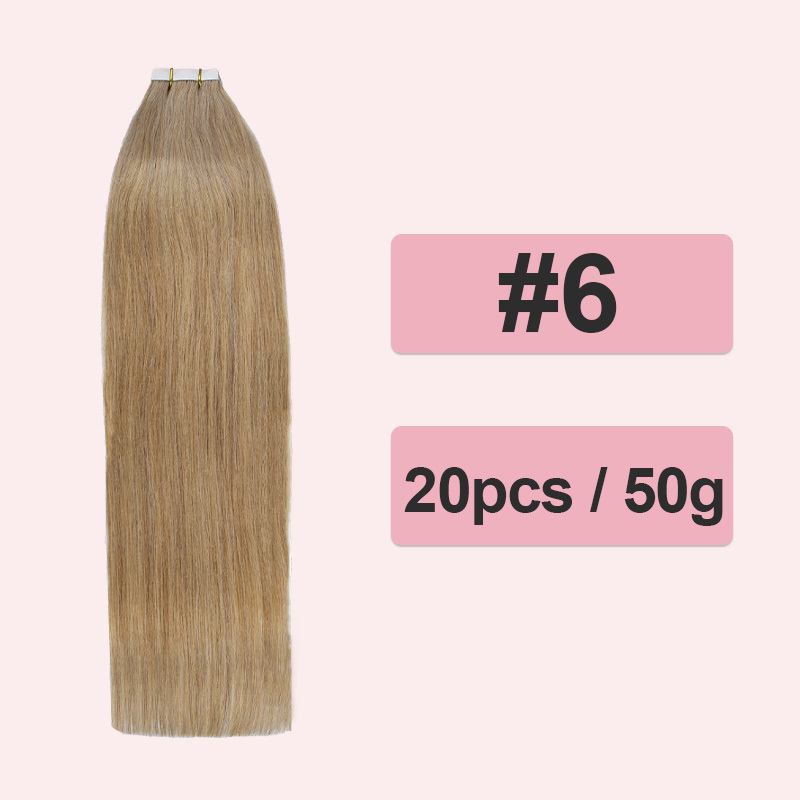 Colour Straight Tape in Hair Extensions Human Hair 20pcs 50g/pack Seamless Weft Hair RXHAIR
