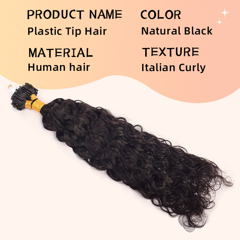 Italian Curly  Mirco Ring Hair Extension Real Human Hair Microlink Micro Link Bead Hair Extensions Natural Colour Black