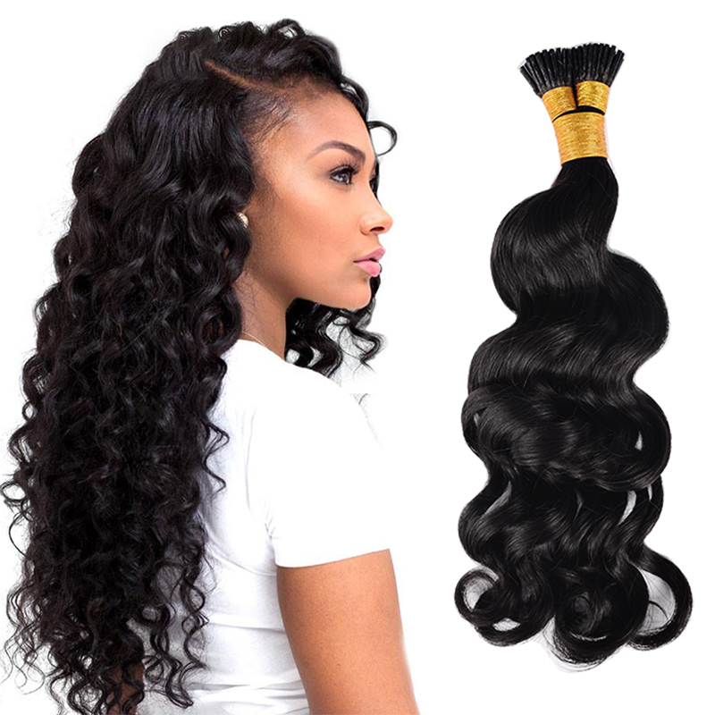 Loose Deep Wave I Tips Hair Extensions Human Hair Natural Black Itips Hair Extension For Black Women 100% Real Human Hair 100g