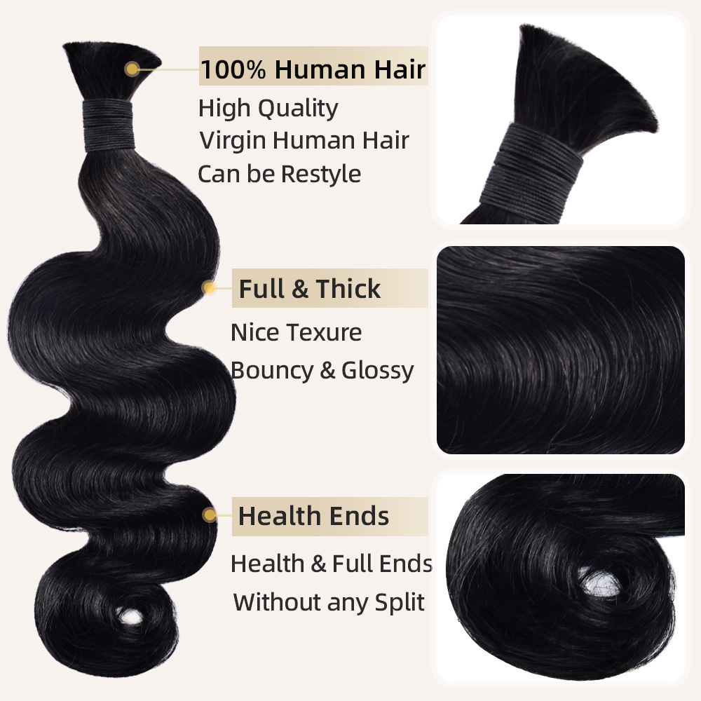#1 Body Wave Boho Braids No Weft Bulk Hair for Human Hair RXHAIR
