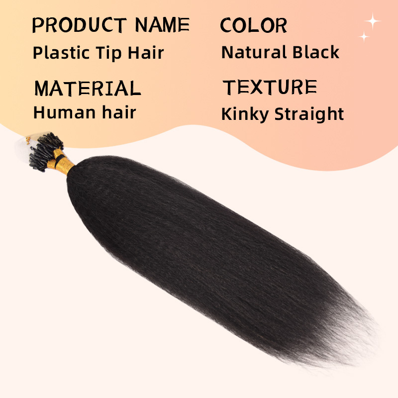 Kinky Straight Mirco Ring Hair Extension Real Human Hair Microlink Micro Link Bead Hair Extensions Natural Colour Black