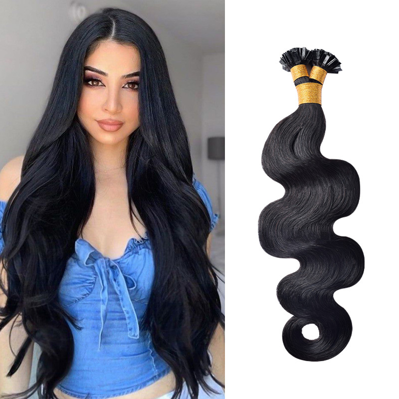 Body Wave V Tip Hair Extensions Real Human Hair 100g Natural Black Vtip Hair Extensions Human Hair For Women