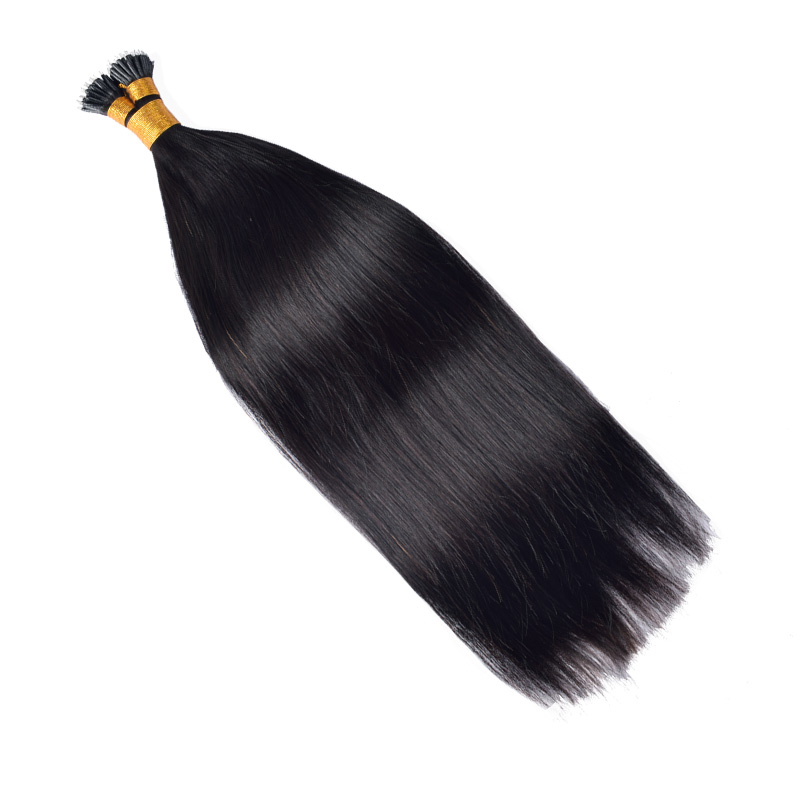 Straight Nano Ring Hair Extension Real Human Hair Extensions Natural Colour Black