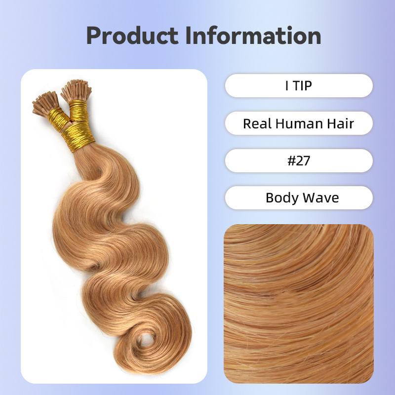 Body Wave I Tip Hair Extensions Human Hair Natural Black Itips Hair Extension For Black Women 100% Real Human Hair 100g