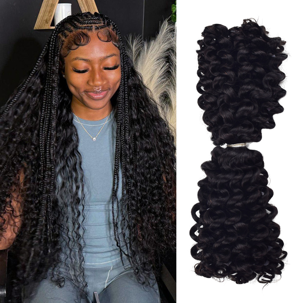 #1B SDD boho braid hair 100% Human Hair Super Double Drawn  No Weft Only Hair