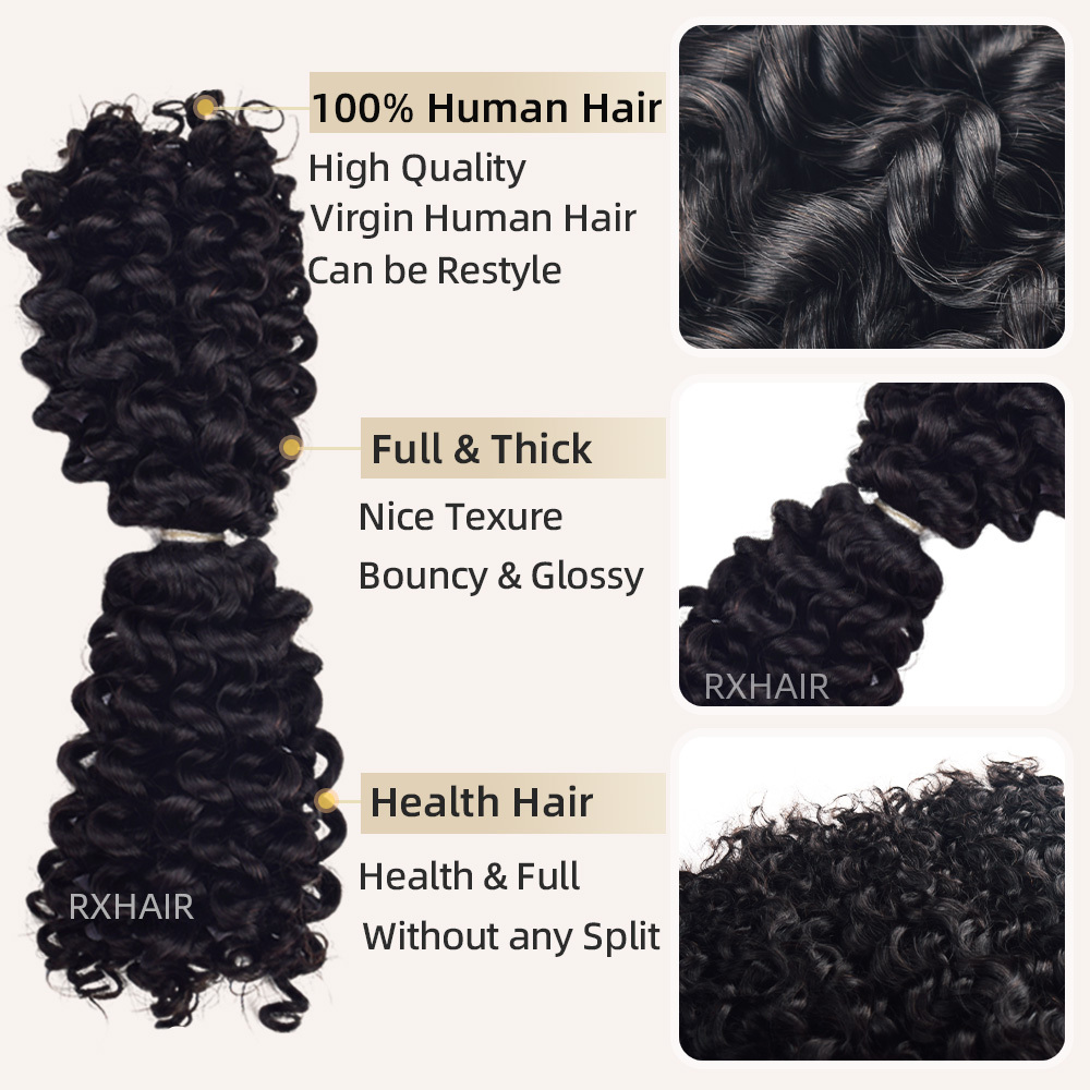 #1B SDD boho braid hair 100% Human Hair Super Double Drawn  No Weft Only Hair