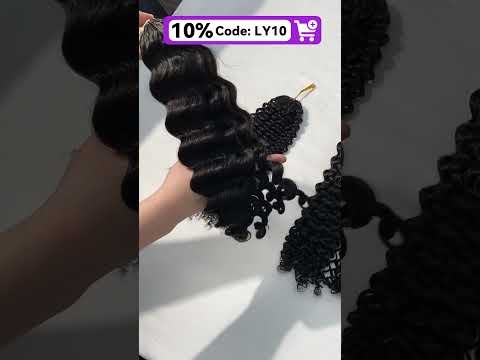 Pre Looped Deep Curly Crochet Braids Human Hair #1B Natural Black RXHAIR