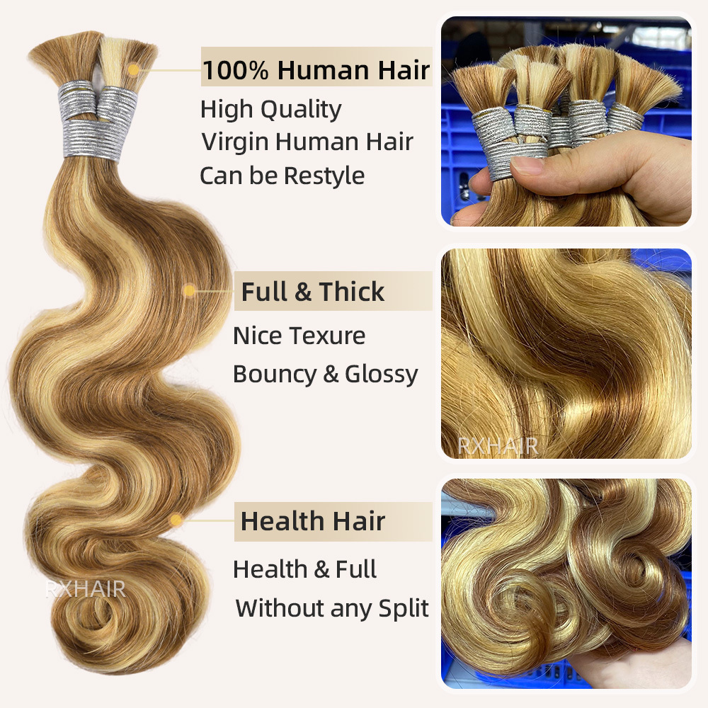 Mix 3 Color Body wave Hair | Boho Braid Human Hair Bulk Pack 100% human hair