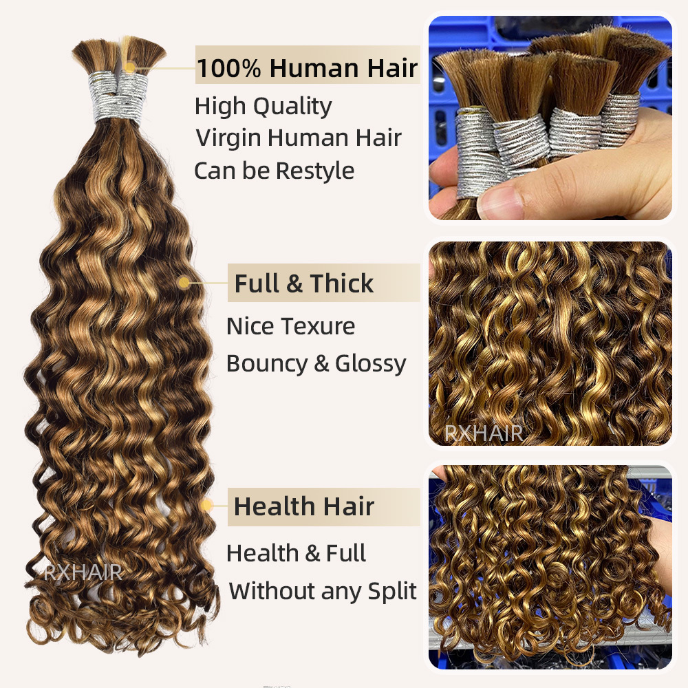 100% Human Hair Italian Curly Boho Braid | 3-Color Mix | Tangle-Free & Heat Resistant