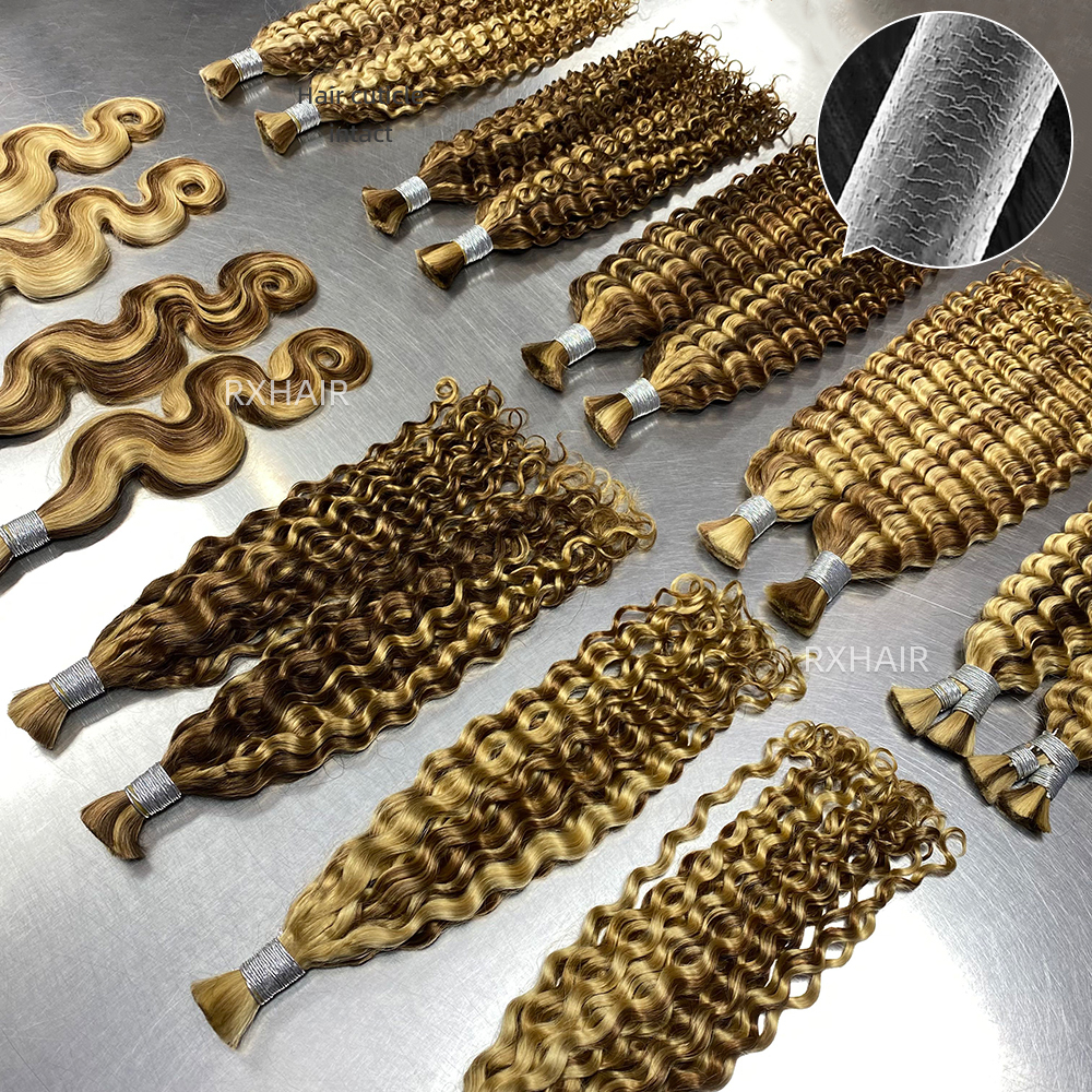 100% Human Hair Italian Curly Boho Braid | 3-Color Mix | #4/27/30  #27/30/613 Tri-Blend