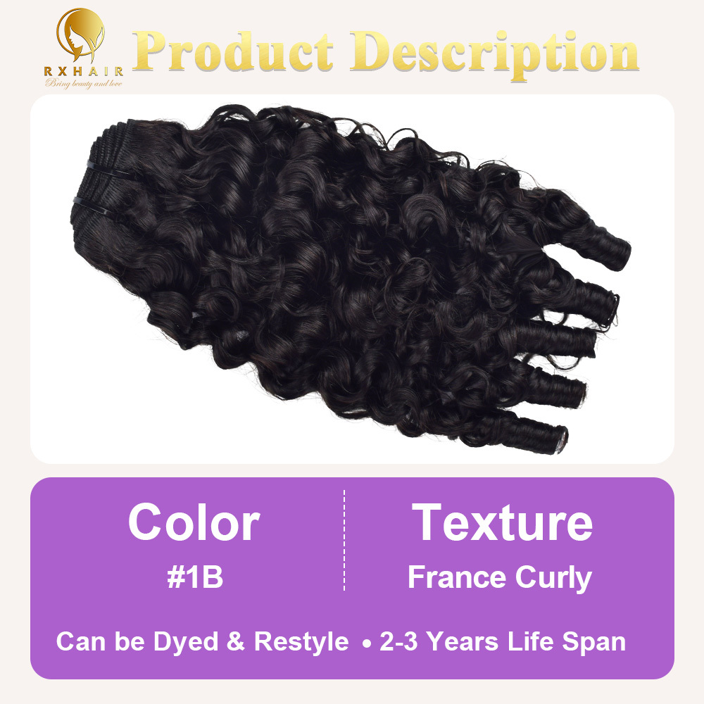 France Curly Bundle #1B | 100% Virgin Human Hair | Superior European Texture & Tangle-Free