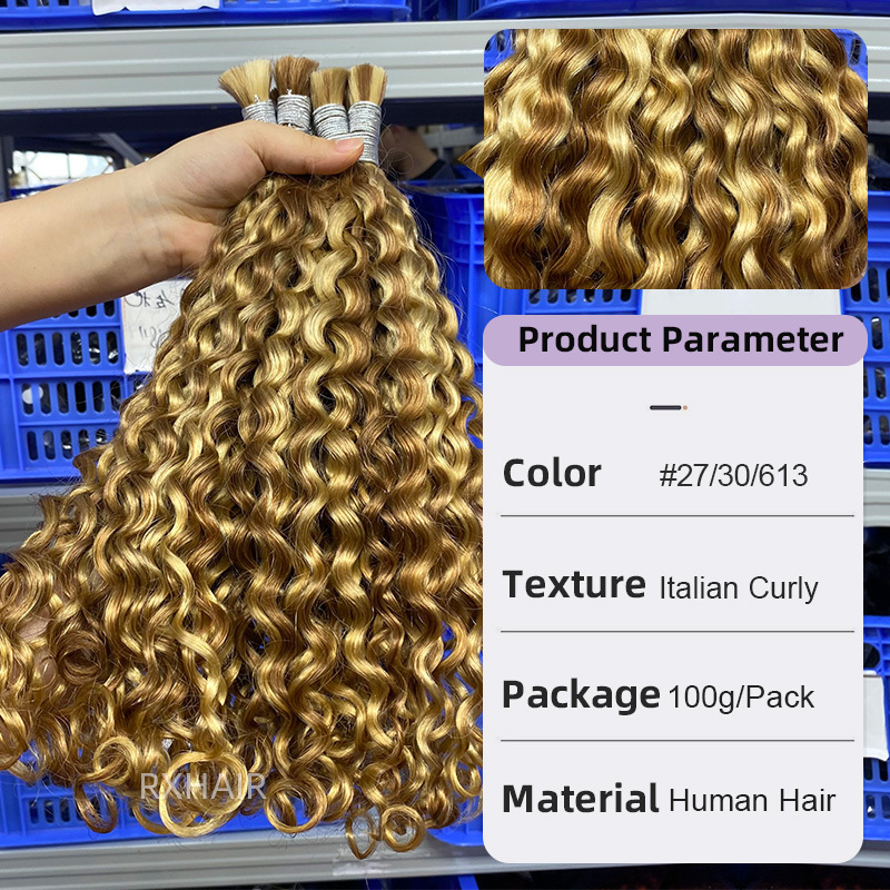 100% Human Hair Italian Curly Boho Braid | 3-Color Mix | Tangle-Free & Heat Resistant