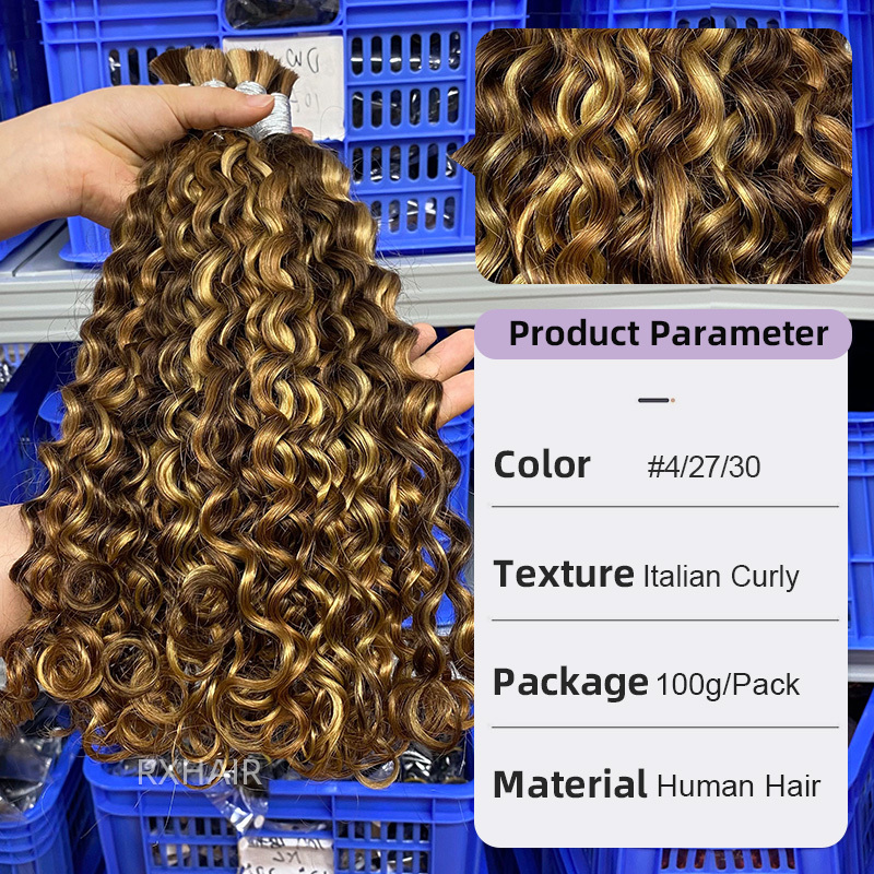 100% Human Hair Italian Curly Boho Braid | 3-Color Mix | Tangle-Free & Heat Resistant