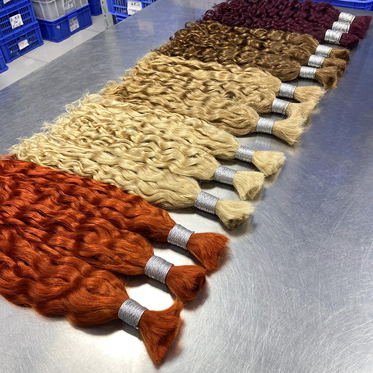 #350 Ginger Boho Braids Water Wave No Weft Bulk Hair for Human Hair RXHAIR