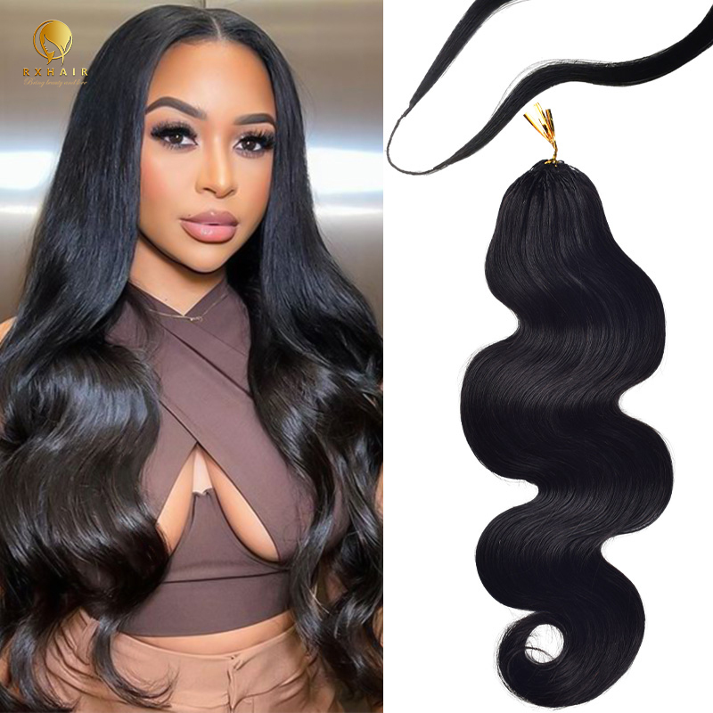 Crochet Braids Human hair crochet hair extensions #1b Body wave Pre Looped RXHAIR