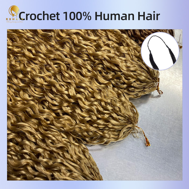 Pre-crochet braids human hair crochet hair extensions Pixie curly #27 #30 RXhair