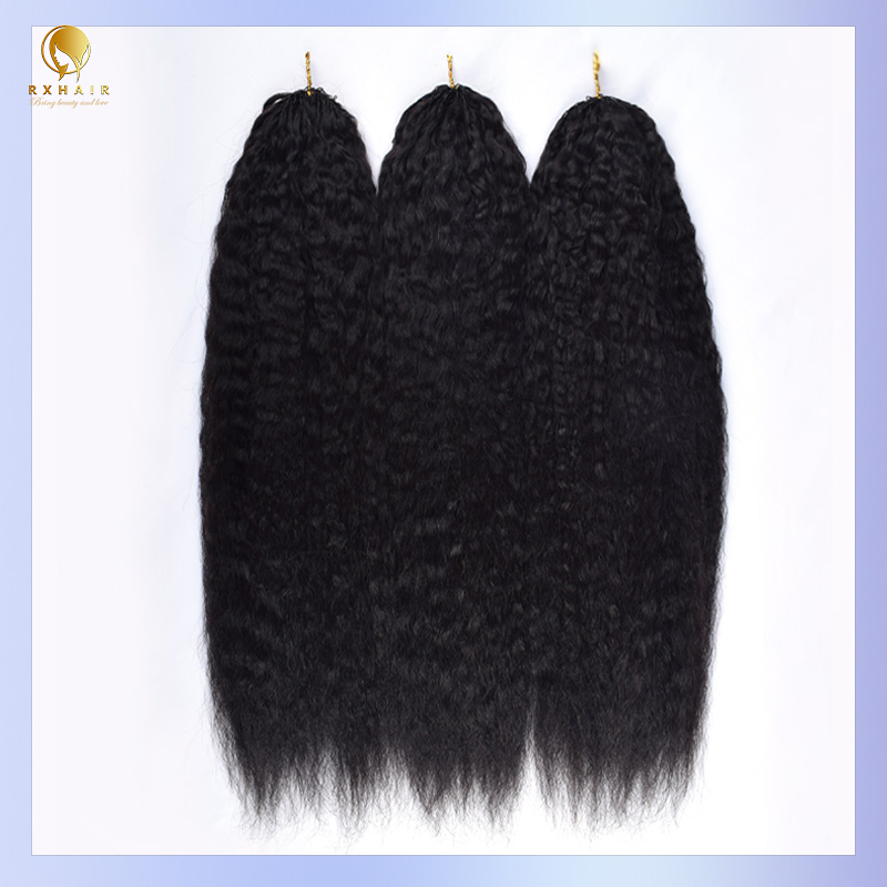 Crochet Hair Extensions Kinky Straight  Invisible crochet for black women #1b RXHAIR