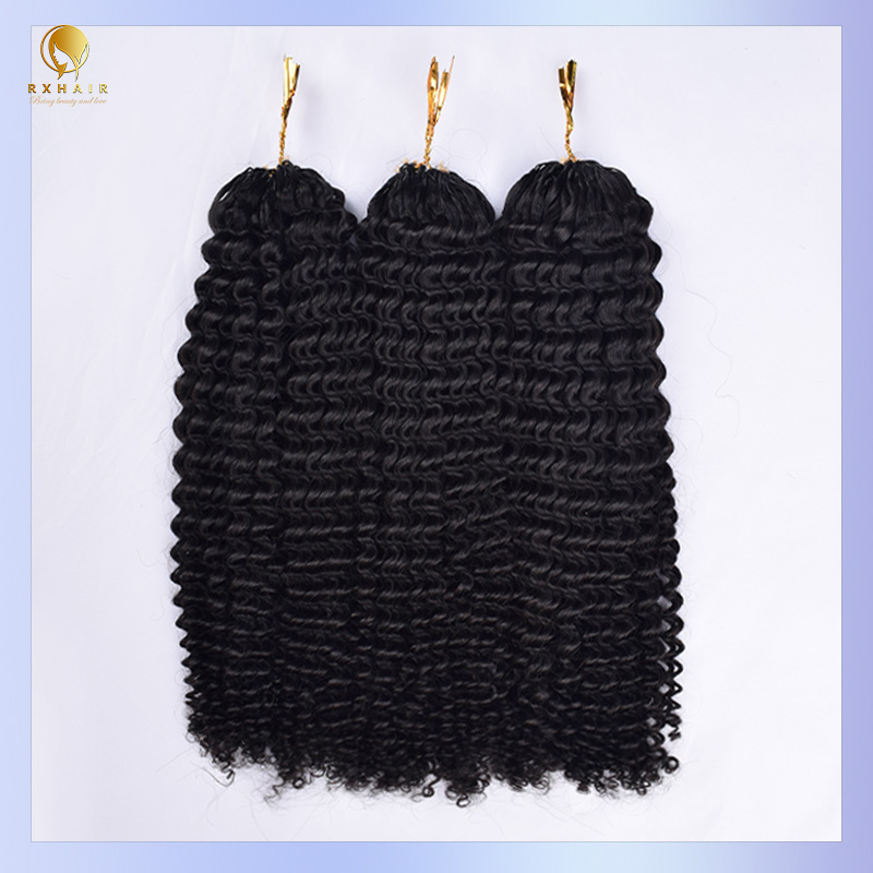 Kinky Curly Invisible Crochet Hair Extensions Human Hair 4C Kinky crochet RXHAIR