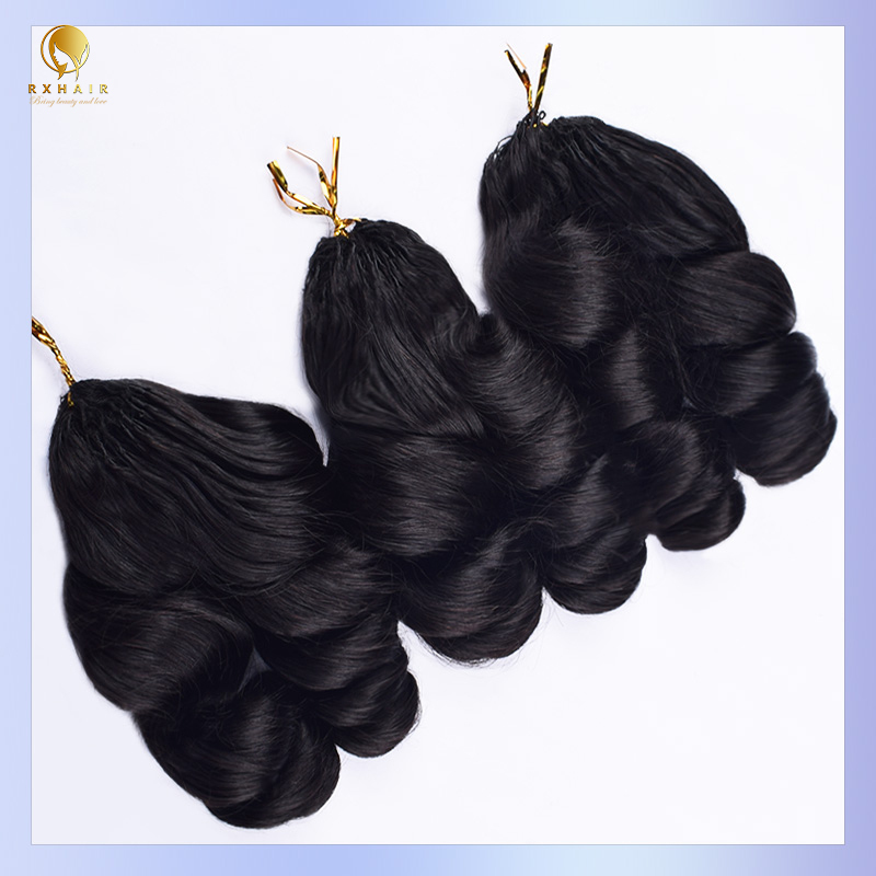 Loose Wave Crochet Hair 100% Human Hair Crochet Braids #1B RXHAIR
