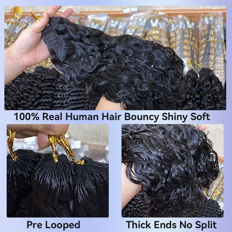 Water Wave Crochet Braids #1B Natural Black   Human Hair Extensions  # RXHAIR
