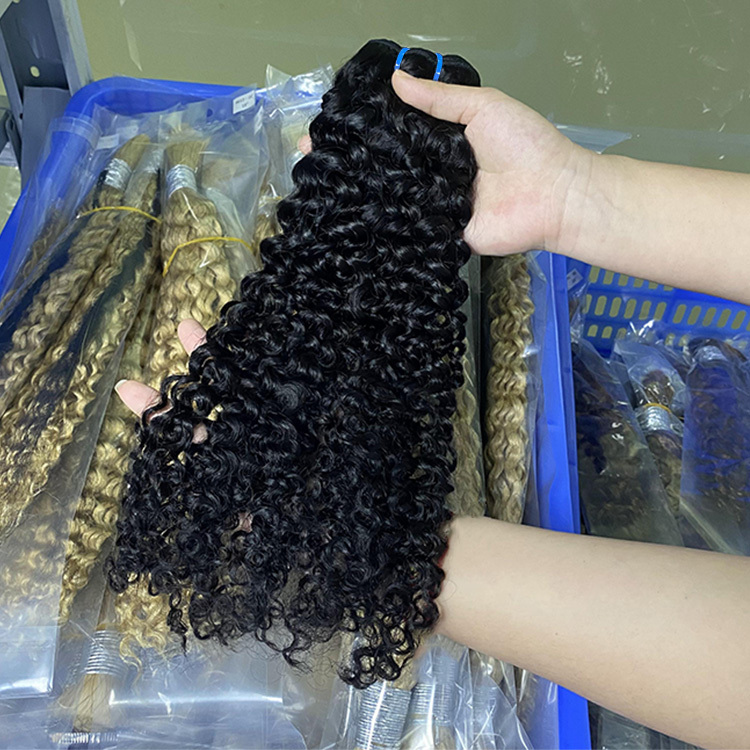 Jerry Curly Bundles #1B Jerry Curly Bundles #1B  100% Real human Hair  Bouncy & Tangle-Free RXHAIR