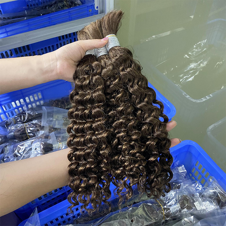 #4 Italian Curly Boho Braids No Weft Bulk Hair For Human Hair RXHAIR
