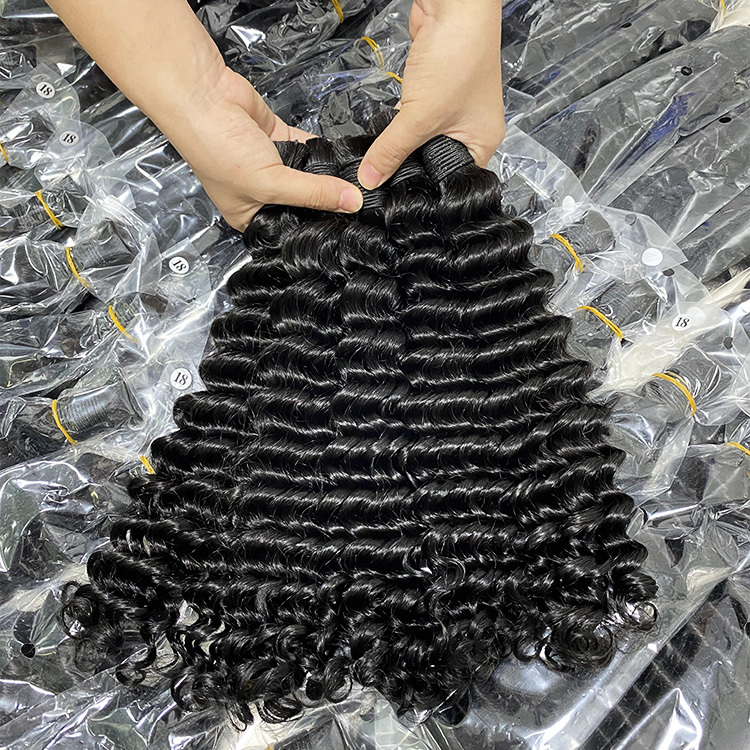 #1 Jet Black Boho Braids Deep Wave No Weft Bulk Hair for Human Hair RXHAIR