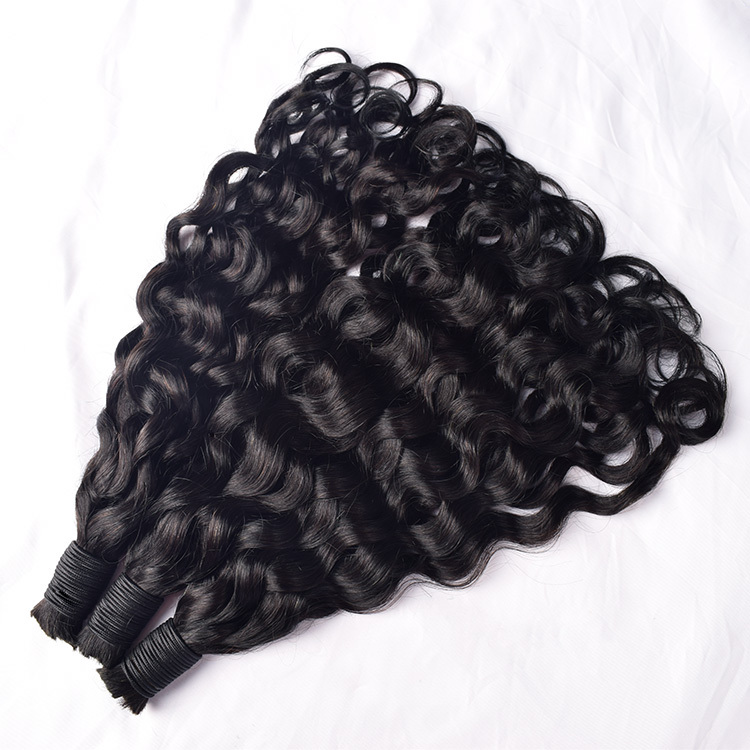 #1B Italian Curly Boho Braids No Weft Bulk Hair for Human Hair RXHAIR
