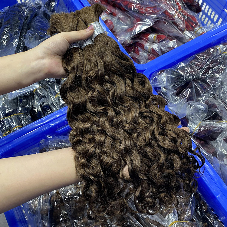 #4 Deep Curly Boho Braids No Weft Bulk Hair for Human Hair RXHAIR