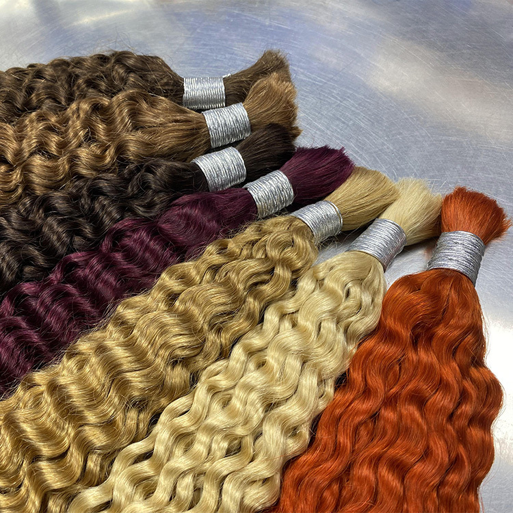 #350 Ginger Orange Boho Braids Deep Curly No Weft Bulk Hair for Human Hair RXHAIR