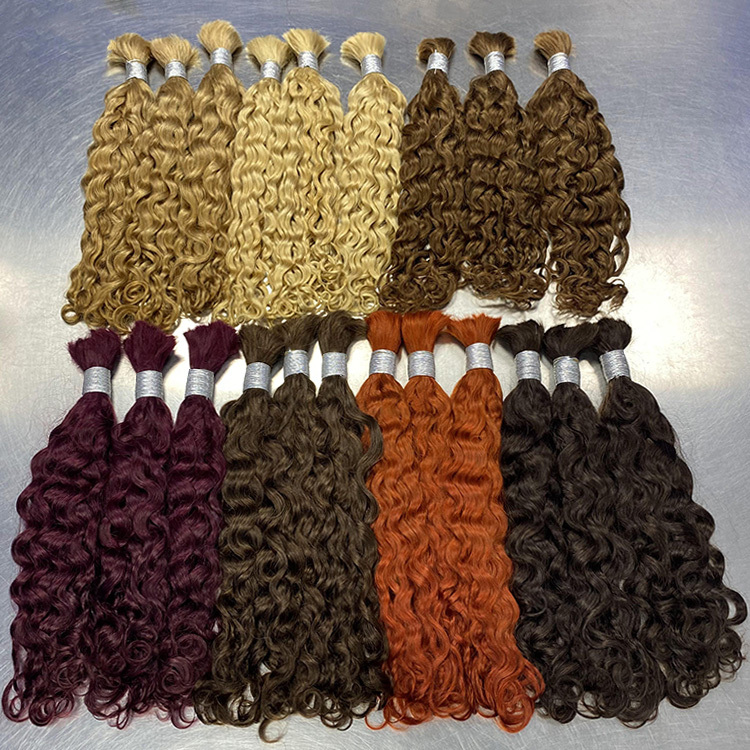 #350 Ginger Orange Boho Braids Deep Curly No Weft Bulk Hair for Human Hair RXHAIR