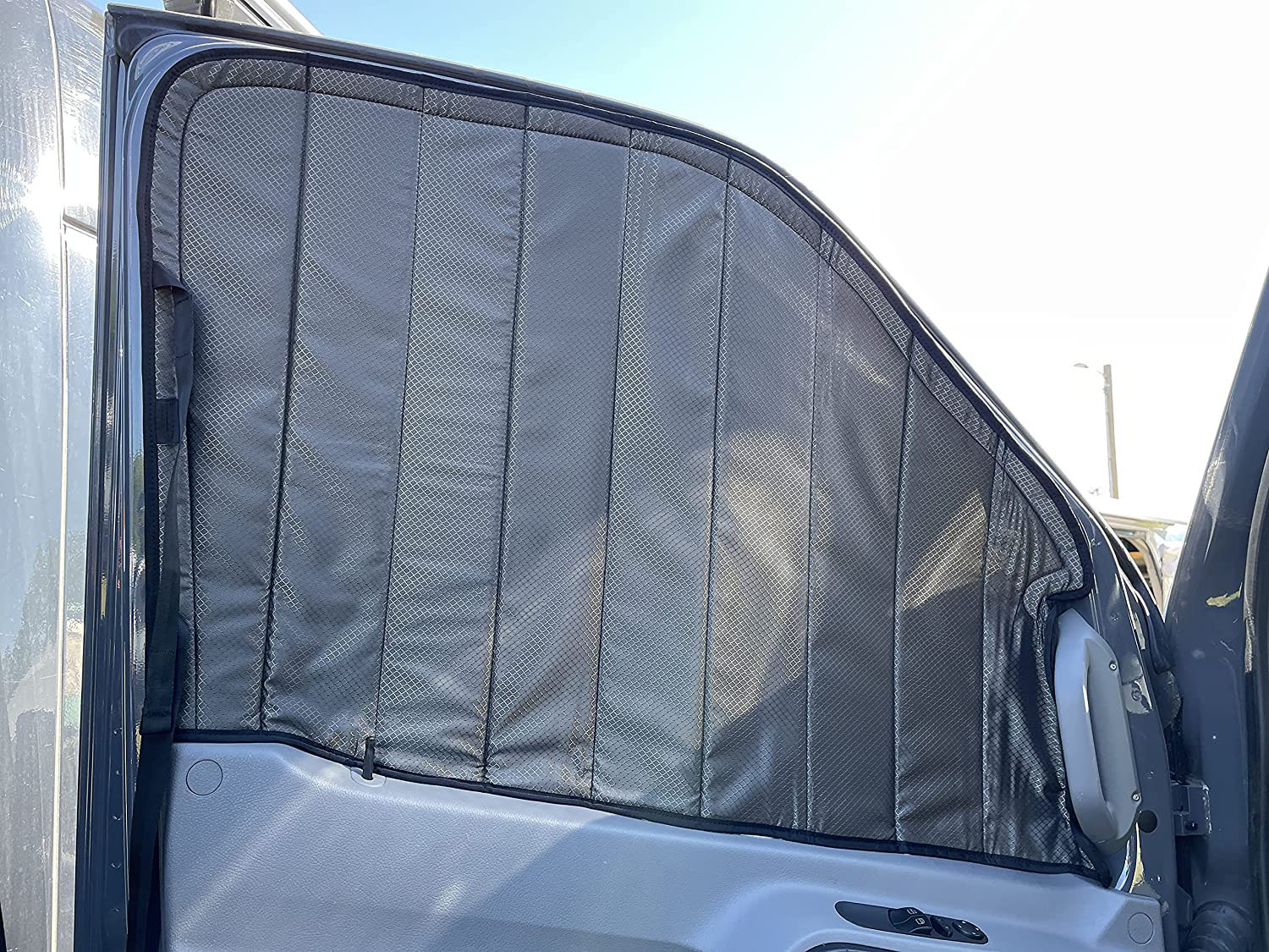 Sprinter 2007-2023 Front Door Window Covers Gray Color Van Front window Covers Driver front door Window Curtain