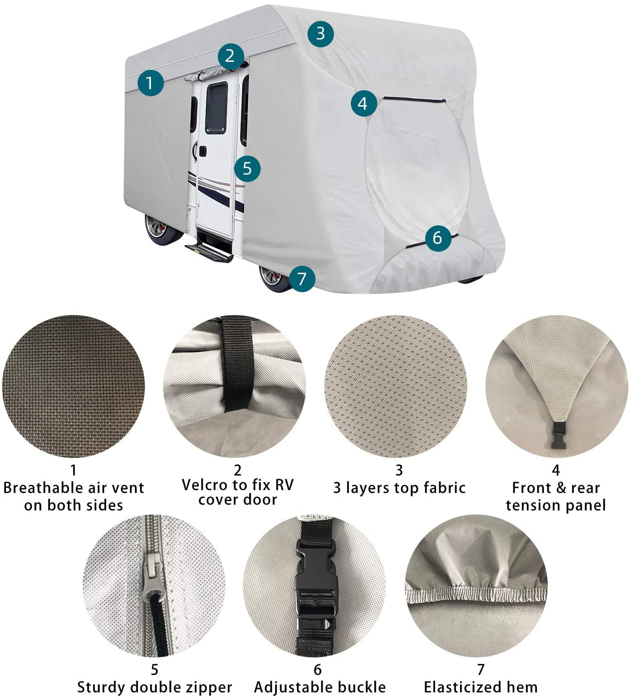High Quality Non-Woven Fabric RV Cover Waterproof Class C Motorhome Cover