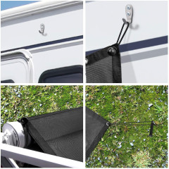 Threewen RV Awning Side Shade 9'X7'Black Mesh Screen Sunshade Complete Kits Camping Trailer Sun Blocks RV Awning Side Shade