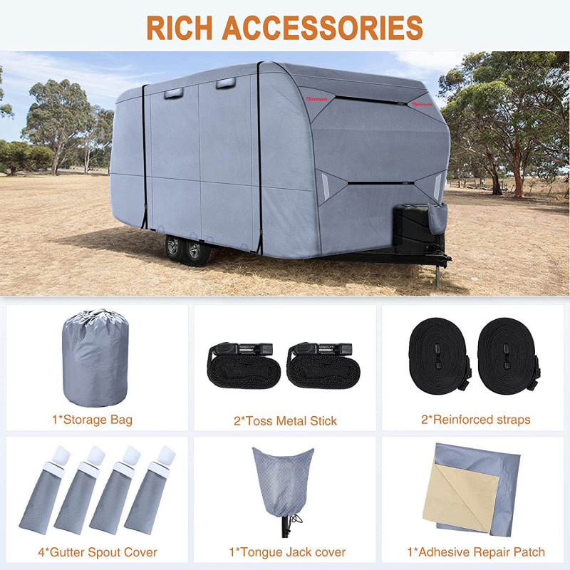 Heavy Duty Waterproof Trailer Cover Custom Size China Factory Support Motorhome Cover Oxford RV Covers