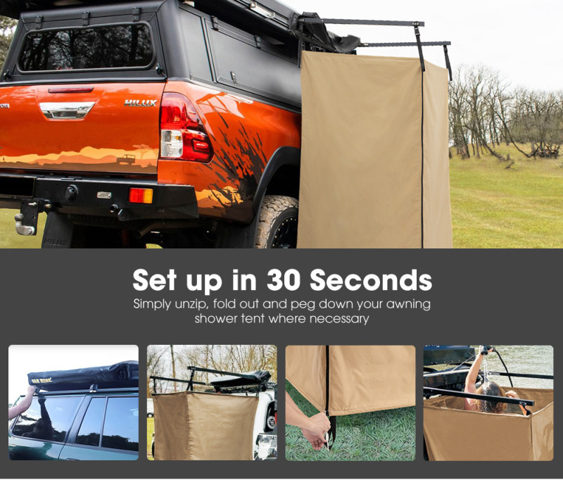Threewen Camping Shower Tent Awning Fold-Out Instant Ensuite Change Room