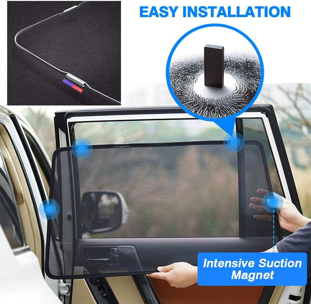 Threewen Custom Fit Toyota RAV 4 Magnetic Window Shades Magnetic Car Sun Visor