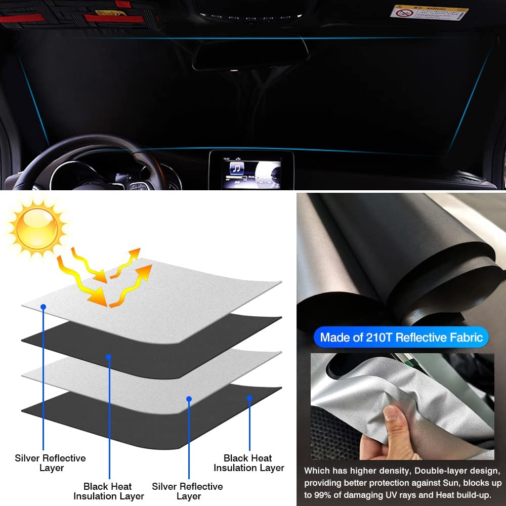 Summer Version UV Blacks Sprinter Van Windshield Sunshade
