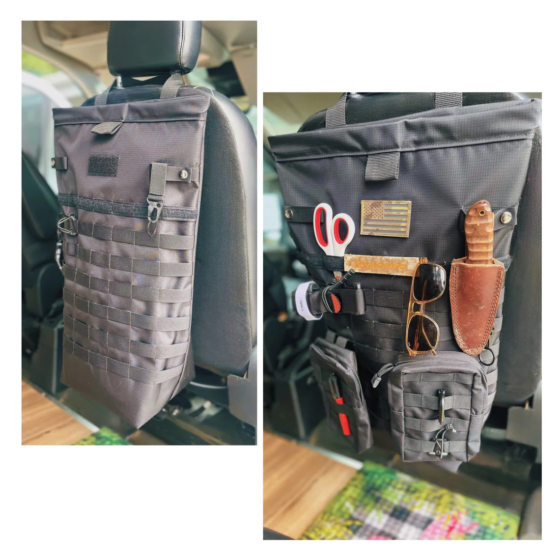 Custom fit New Design Outdoor Sprinter Van Seat Back Bag Van Storage Bag Van MOLLE Bag for Laundry