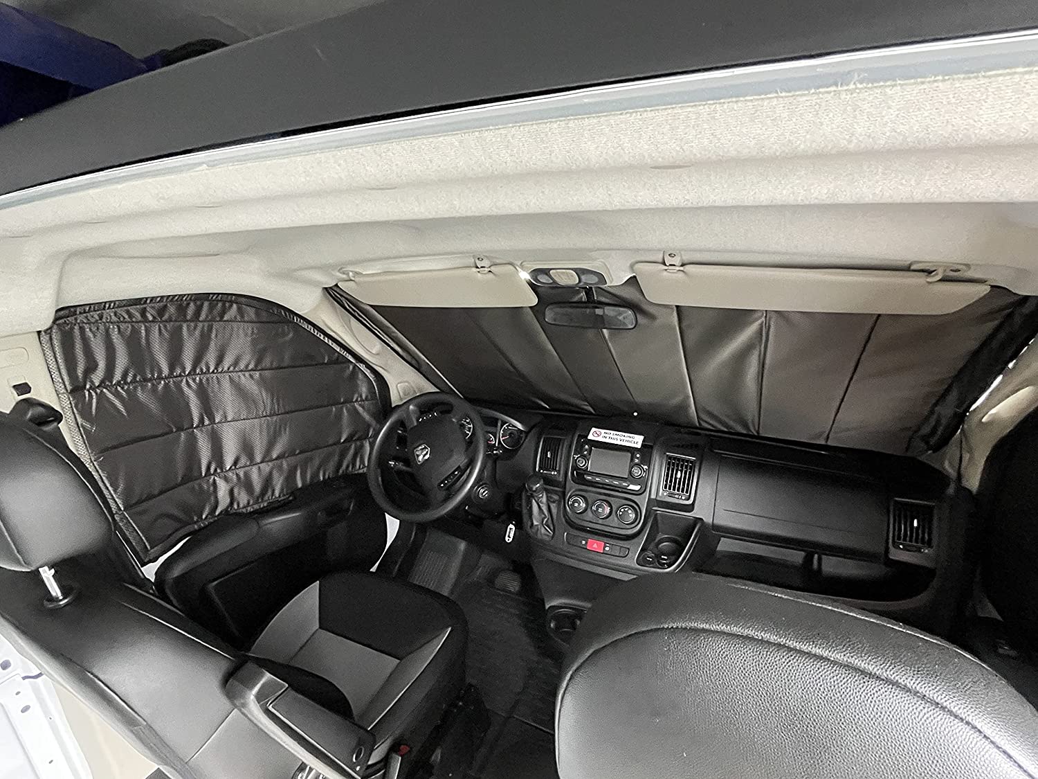 Customized 2019-2023 Sprinter Insulated Window Covers Front Cab Kit N48 magnet Sprinter Windshield Covers