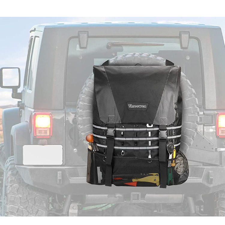 Threewen Outdoor 32L 40"Spare Tire Trash Bag Outdoor offroad Spare Tire Storage Bag SUV Trunk Organizer