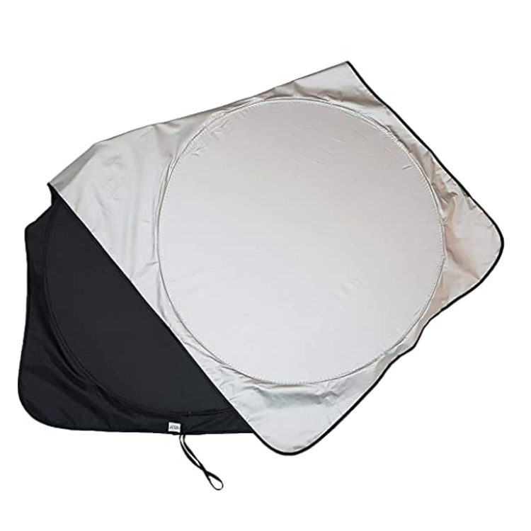 China Supplier Custom Print 190T/210T Car Windshield Sun Shade with Storage bag