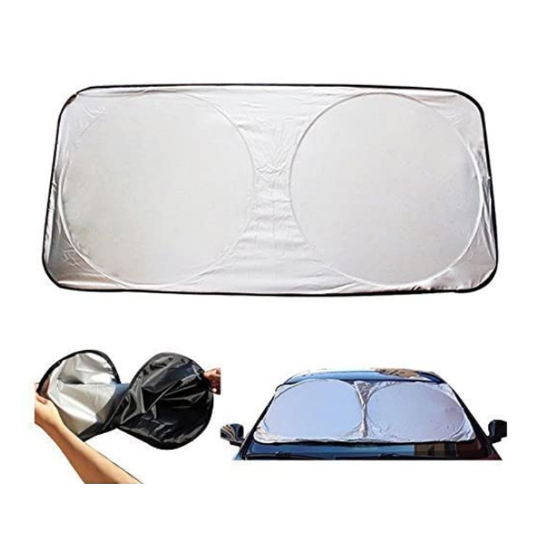 China Supplier Custom Print 190T/210T Car Windshield Sun Shade with Storage bag