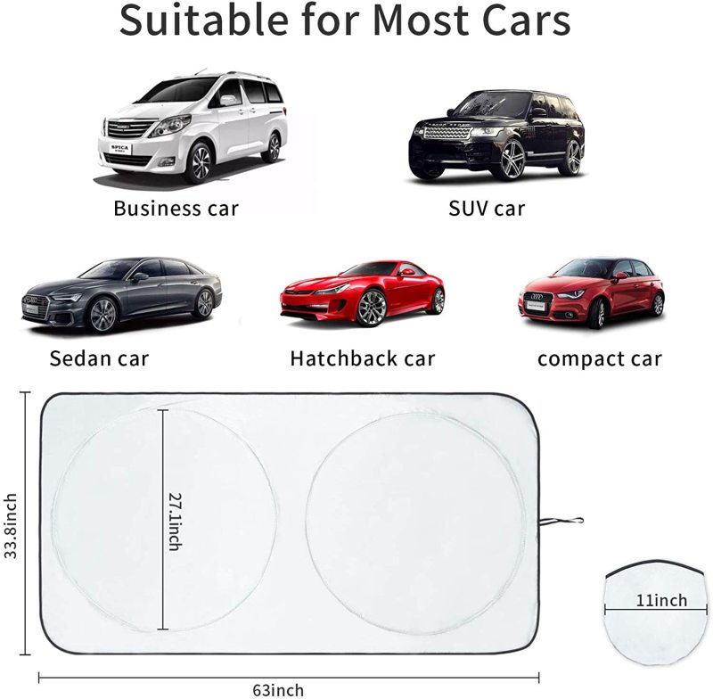 Truck Sun Shade for Windshield Front Truck Window Shade For Maximum UV Rays